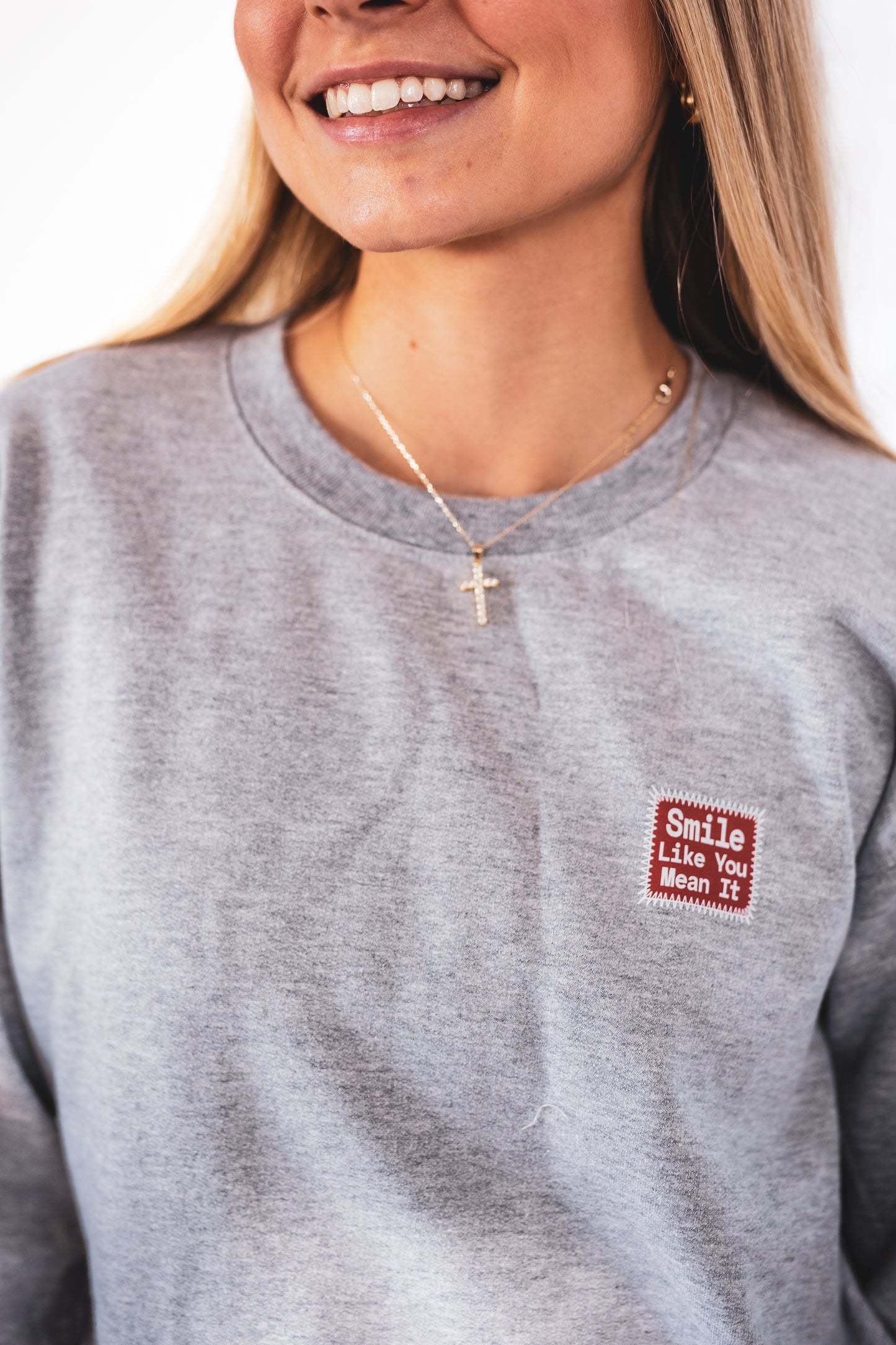 Smile Like You Mean It Crew Neck Sweatshirt