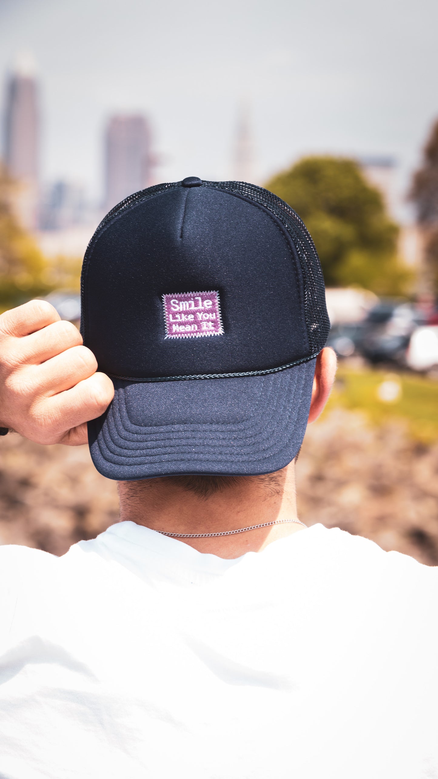 "Smile Like You Mean It" Trucker Hat